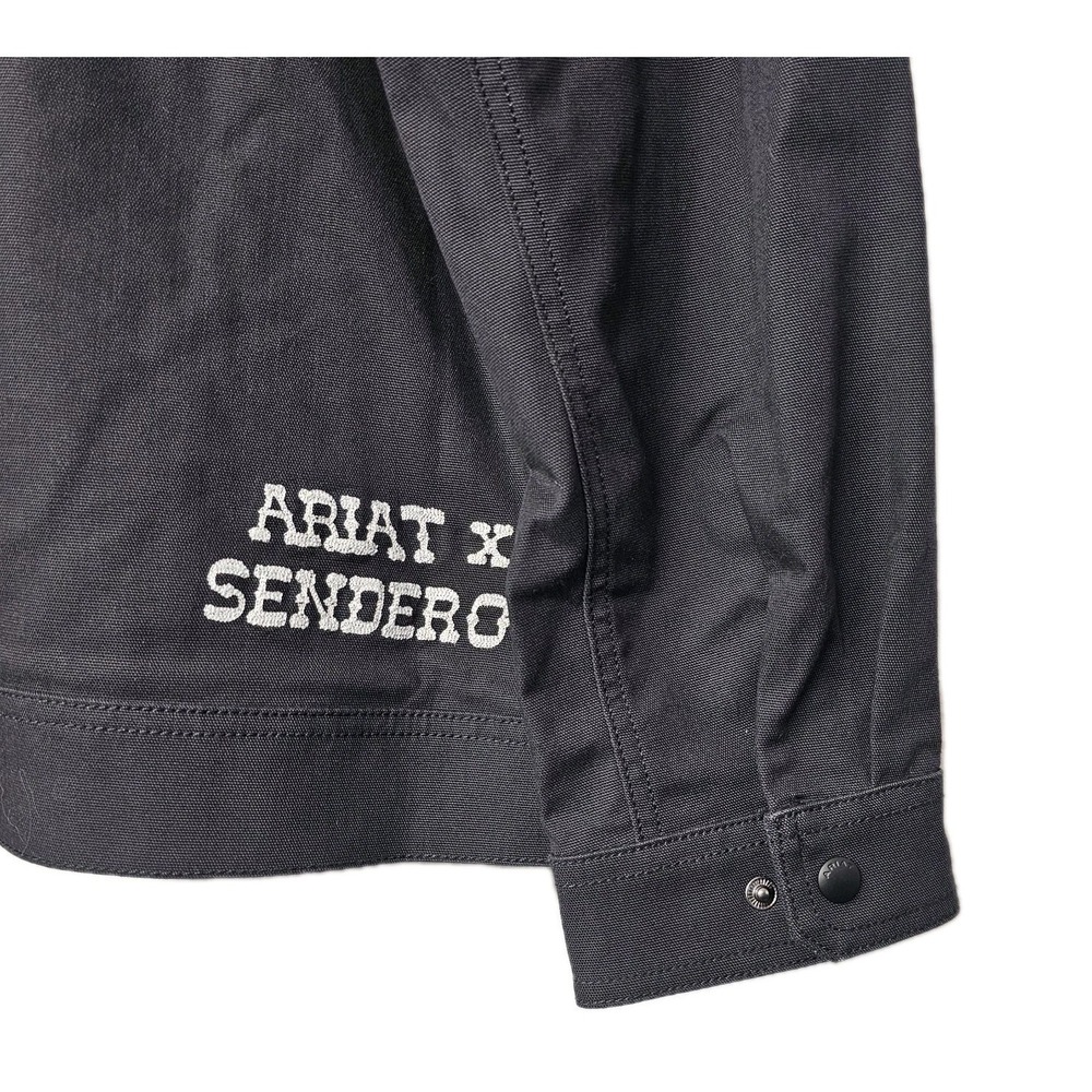 NEW Ariat X Sendero Stockton Jacket Mens Large Black Zip Front Patches Pockets - Picture 4 of 9